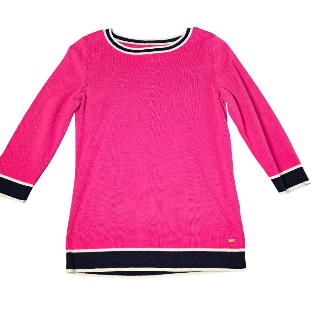 Tommy Hilfiger‎  Retro Pink Boat Neck Sweater Size: M Excellent Used Condition